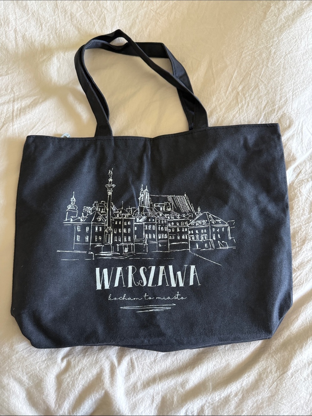 Black Warszawa Canvas Tote Bag